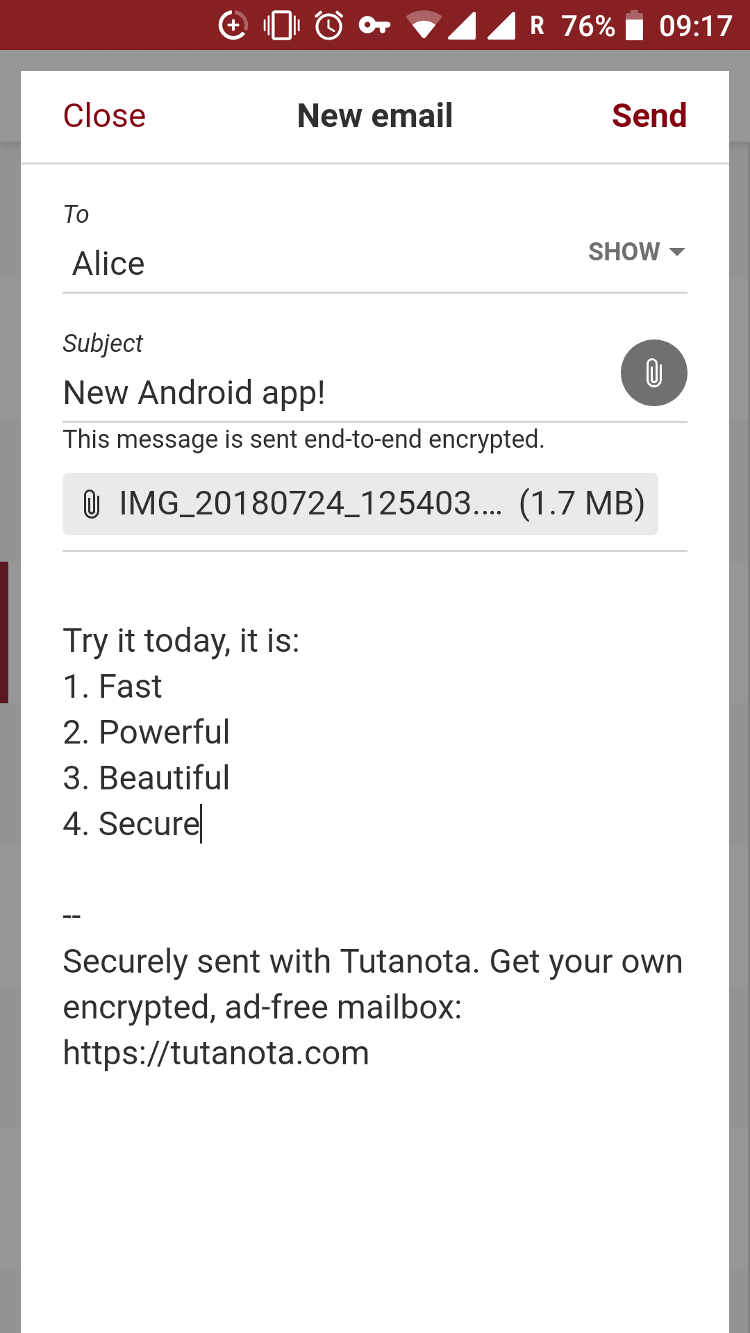 Tutanota - защищённый почтовый сервис
